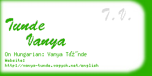 tunde vanya business card